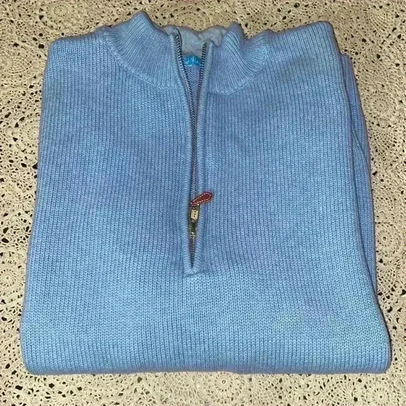 J McLaughlin combed cotton quarter zip sweater - Picture 2 of 8